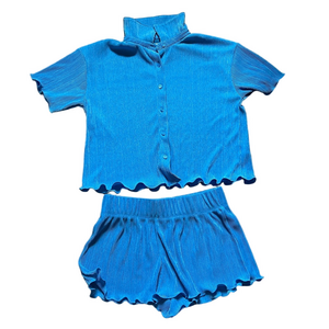 Colsie Vibrant Blue Textured Pajama Set